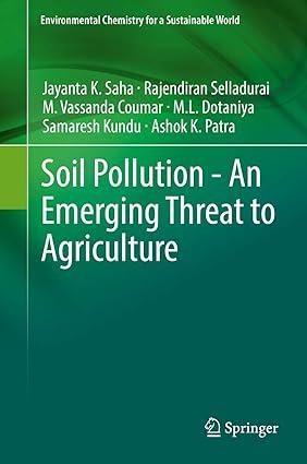 soil pollution an emerging threat to agriculture environmental chemistry for a sustainable world 10 2005