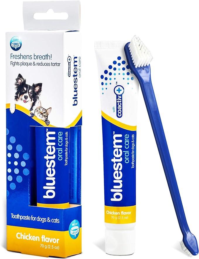 bluestem dog toothpaste and toothbrush  for dogs and cats  bluestem b01msdss1c