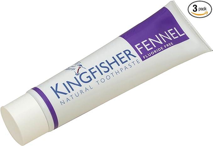 kingfisher 100ml fluoride free fennel toothpaste pack of 3  kingfisher b0084dkjzg
