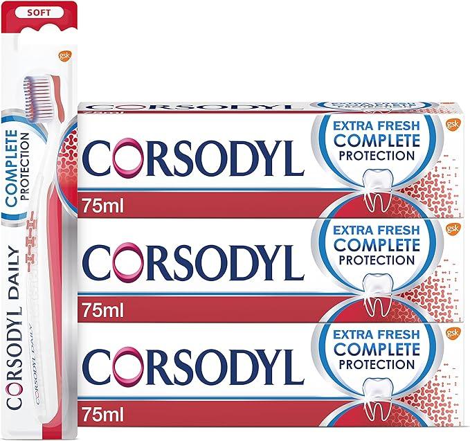 corsodyl gum care toothpaste and toothbrush multipack 75 ml  corsodyl b093tgvh11