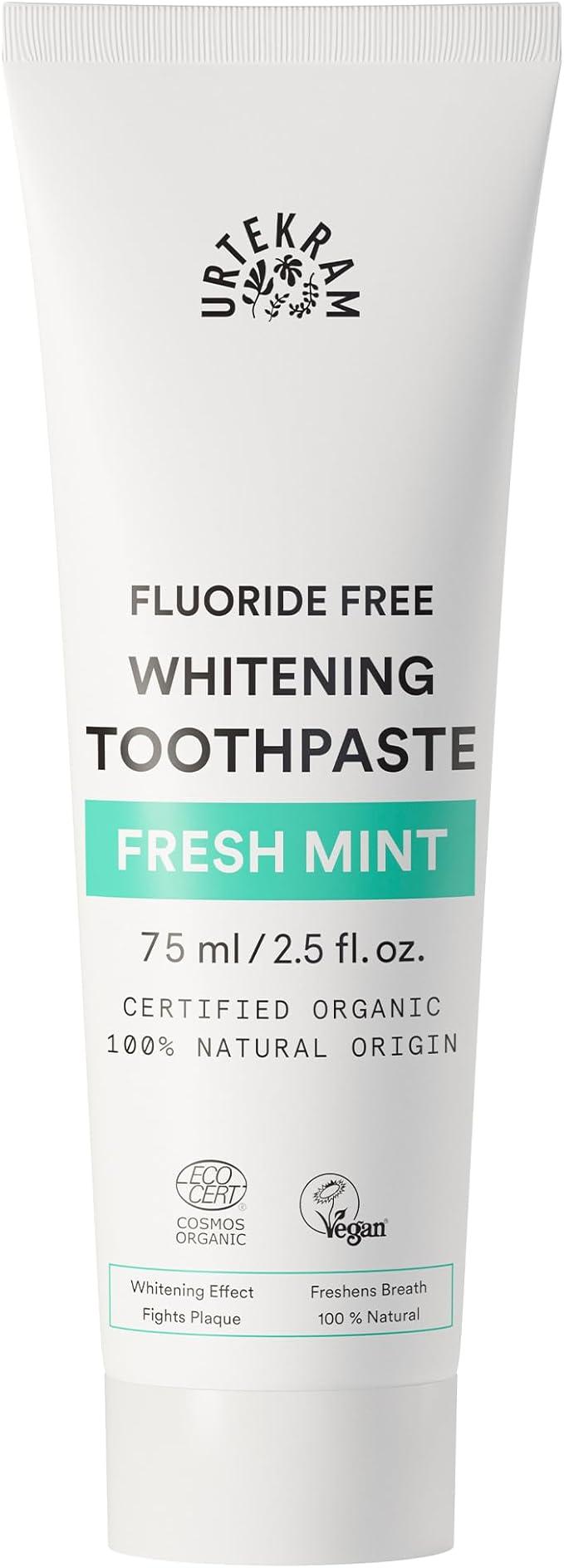 urtekram toothpaste fresh mint bio9 vegan organic natural origin 75 ml  urtekram b07r1ljlss