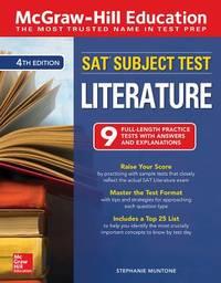 mcgraw hill education sat subject test literature 4th edition stephanie muntone 1260142752, 9781260142754