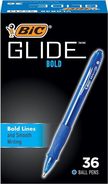 BIC Glide Velocity Bold Ballpoint Pens Bold Point 1.6 Mm