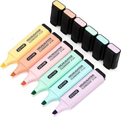 zeyar highlighter pastel colors chisel tip marker pen  zeyar b07vlsgxx7