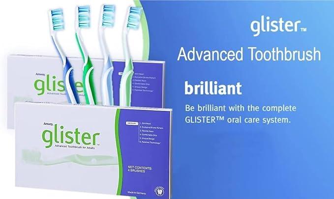glister advanced toothbrush 4 brushes  glister b0017khcb2