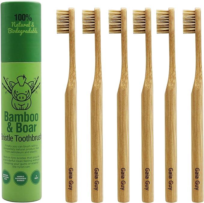 gaia guy natural bristle bamboo toothbrush  gaia guy ?b073hcmypr