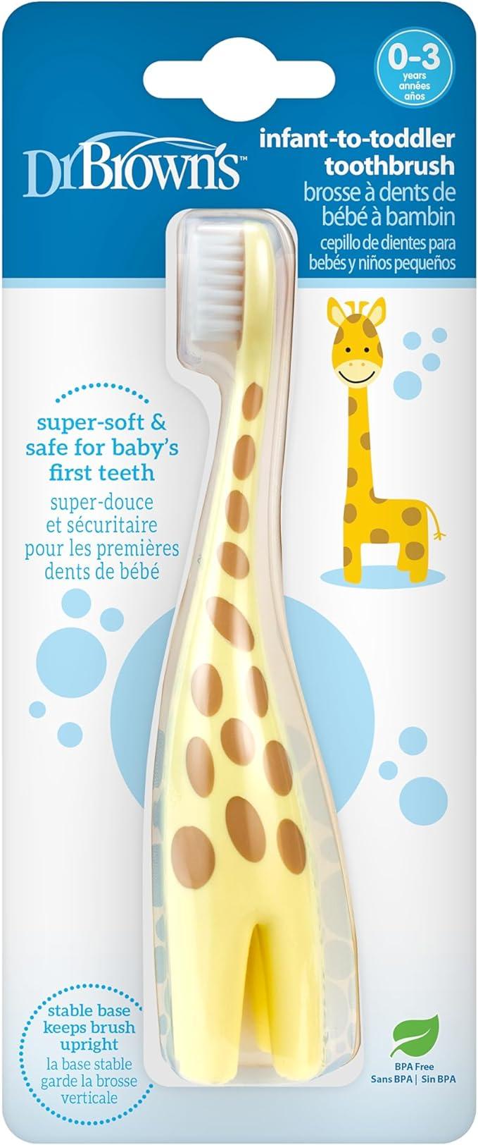 dr. browns infant-to-toddler toothbrush giraffe 0.08125 pound  dr. brown's b07wcbd6yc