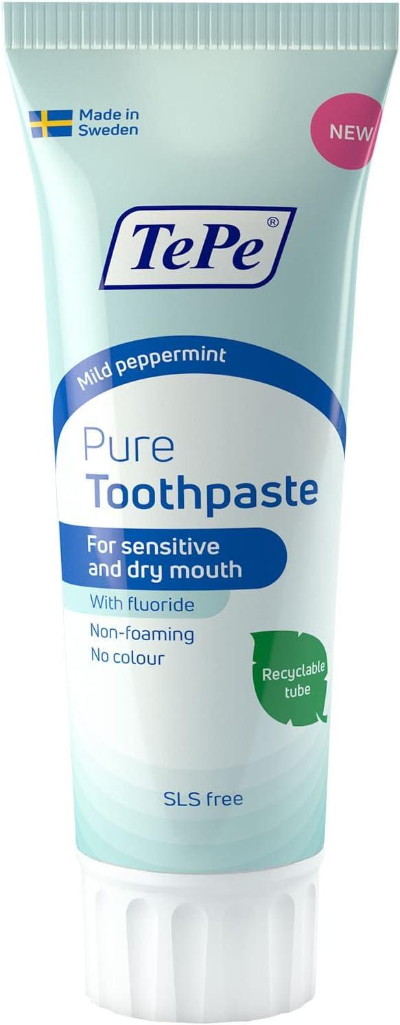 tepe pure toothpaste mild peppermint very gentle  tepe b0c28t2d4q