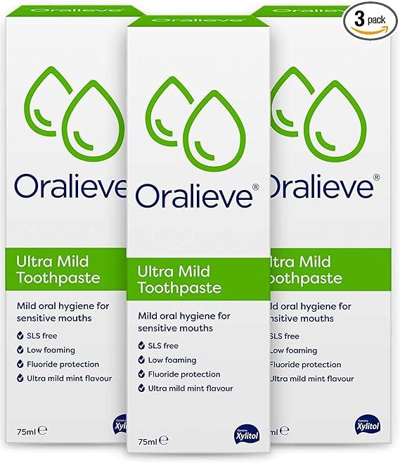 oralieve ultra mild toothpaste for dry mouth 75ml 3 pack  oralieve b09lr4tvbc