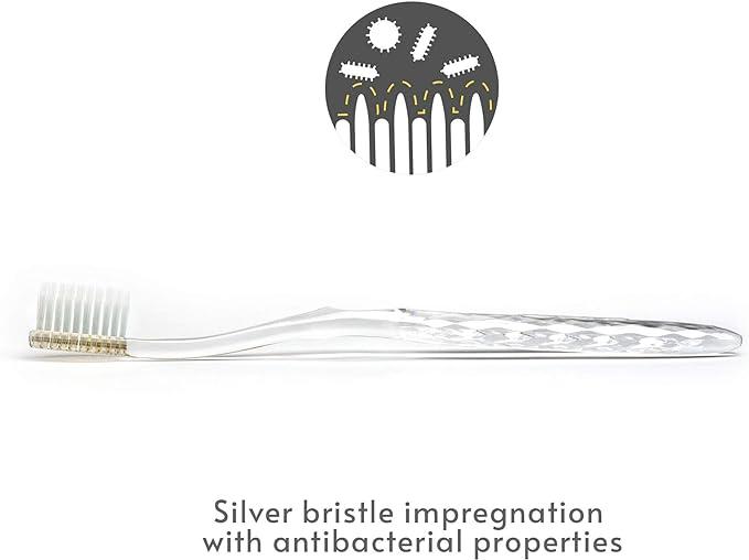 nano-b antibacterial toothbrush with silver bristles and crystal handle  nano-b b00e4uklsi
