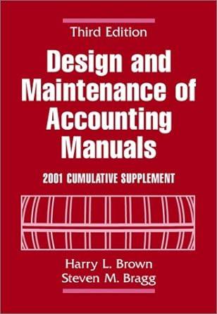 design and maintenance of accounting manuals 2001 cumulative supplement 3rd edition harry l. brown , steven