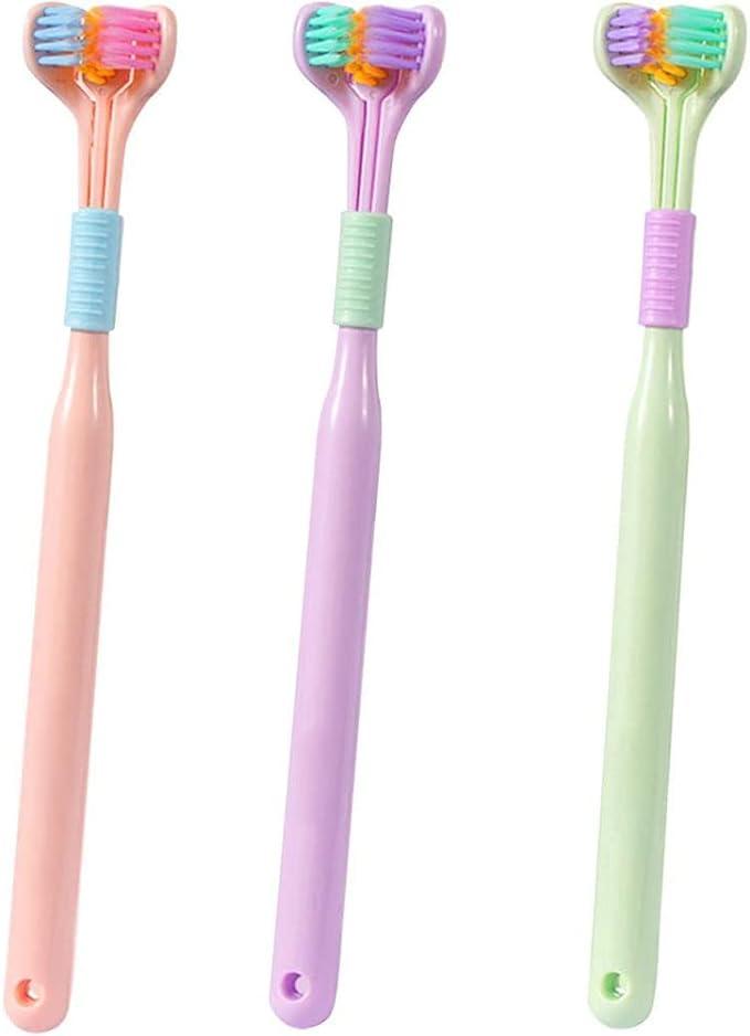 fencelly pack of 2/3/4 three-sided toothbrushes  fencelly b0b9gh8y5q