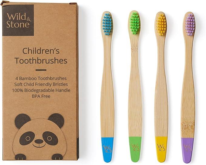 wild and stone organic childrens bamboo toothbrush  wild & stone b07px3bxzf