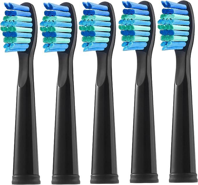 teeteck 5 pack electric toothbrush replacement heads compatible with fairywill  teeteck b07bf7ww7w