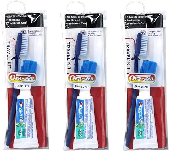 ora-zen toothbrush travel kit pack of 3  ora-zen ?b0bjxndky3