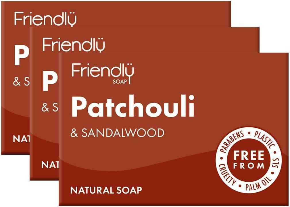 friendly soap natural patchouli and sandalwood soap 3 x 95g  friendly soap ?b07pqrxg4s