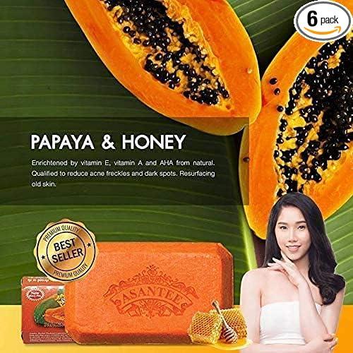 asantee thai papaya herbal skin whitening soap 125g pack of 6  asantee ?b09c4ycbvj