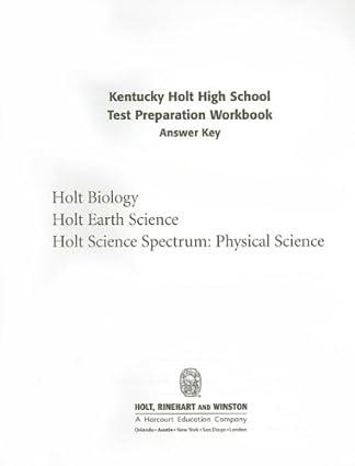 biology high school test preparation workbook answer key grade 9 holt biology kentucky 1st edition hrw