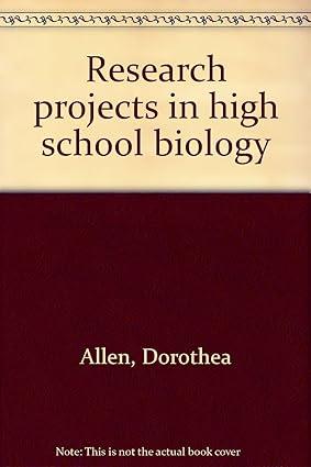research projects in high school biology 1st edition dorothea allen 0137744226, 978-0137744220