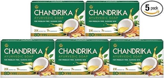 chandrika ayurvedic soap 75g pack of 5  chandrika b005hapa08