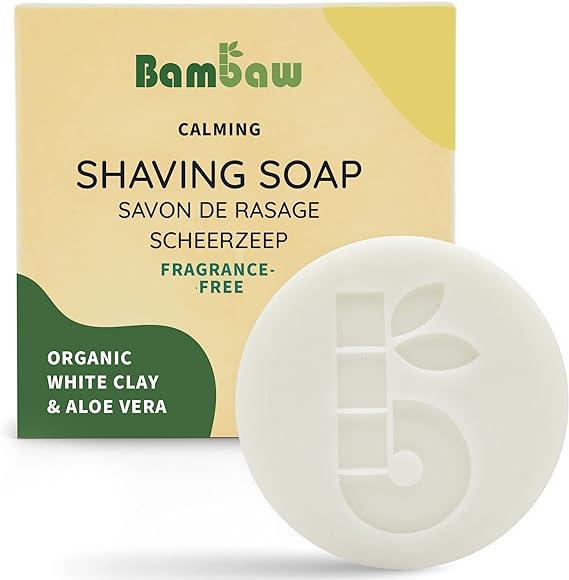 bambaw shaving soap bar organic white clay and aloe vera 80g  bambaw b0bs9hqpjz