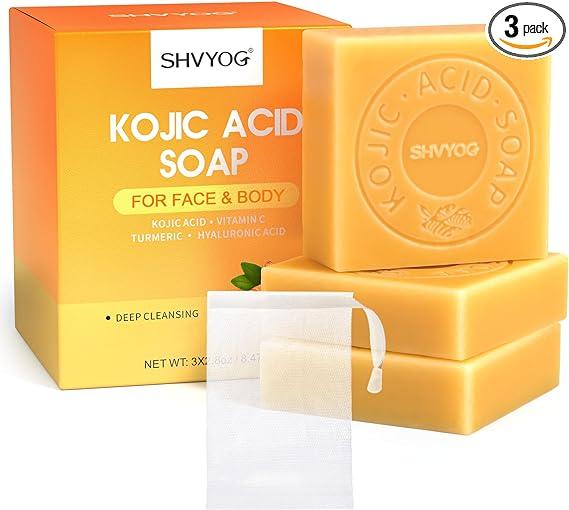 shvyog kojic acid turmeric vitamin c soap bar remove acne blackheads  shvyog b0c718nh89