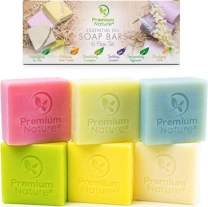 premium nature natural vegan bath bar soap pack of 6 100g  premium nature b076b5j7gl