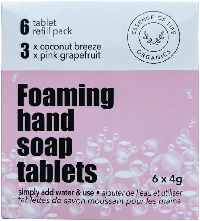 essence of life foaming hand soap tablets 6 pack refill value  essence of life b0cg3yztg5
