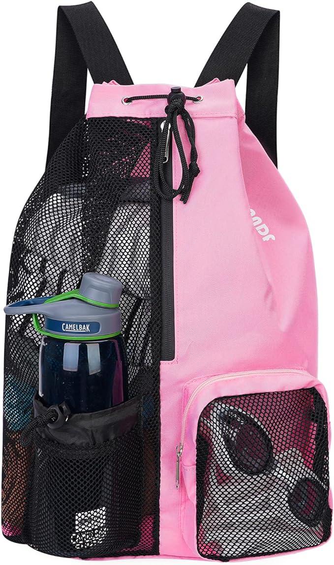 wandf swim bag mesh drawstring backpack with wet pocket for swimming  wandf b09y94pzwl