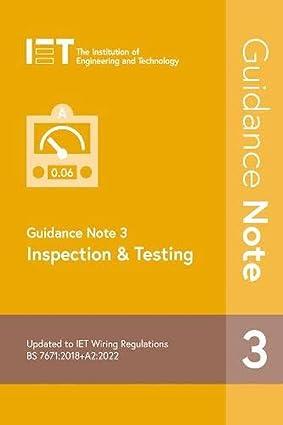 guidance note 3 inspection and testing 9th edition the institution of engineering and technology 183953236x,