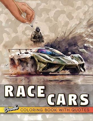 race cars coloring book with quotes 1st edition desenko b0bxn4477c, 979-8386161514