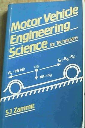motor vehicle engineering science for technicians 1st edition s.j. zammit 0582413028, 978-0582413023