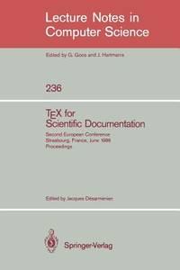tex for scientific documentation second european conference strasbourg france june 19-21 1986. proceedings
