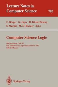 computer science logic 6th workshop csl92 san miniato italy september 28 october 2 1992 selected papers