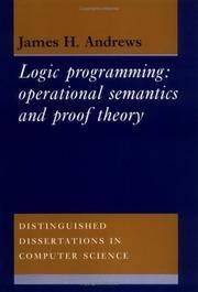 logic programming operational semantics and proof theory distinguished dissertations in computer science 1st