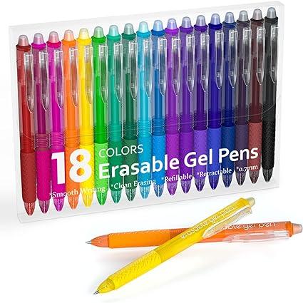 lineon erasable gel pens retractable erasable pens clicker fine point 18 colors  lineon b08dkvcm8k
