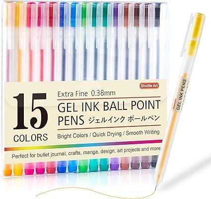 shuttle art gel ink ball point 15 colors japanese style pens 0.38mm  shuttle b08dt4jkyg