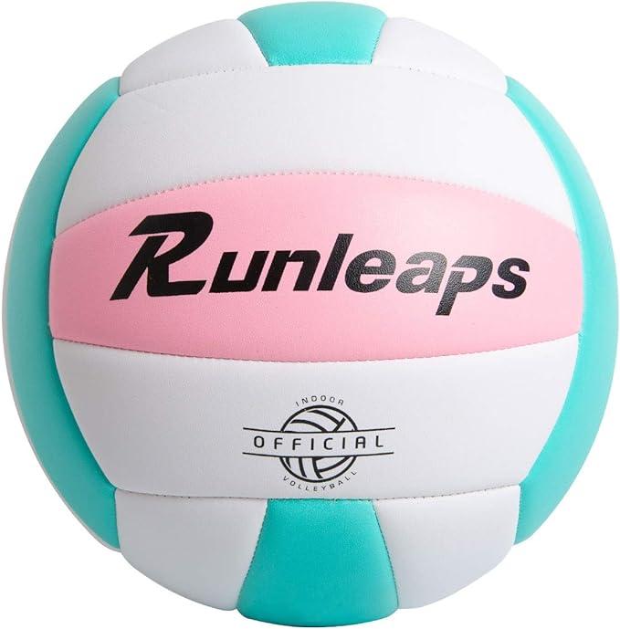runleaps soft indoor volleyball waterproof  for pool gym indoor outdoor size 5  runleaps b08h1116ly