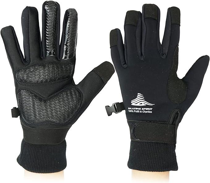 Skating Spirit Gel Padded Thermal Gloves With Wrist Straps