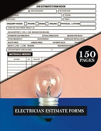 electrician estimate forms 1st edition wilbert roldan b09tdptfvn, 979-8412783345