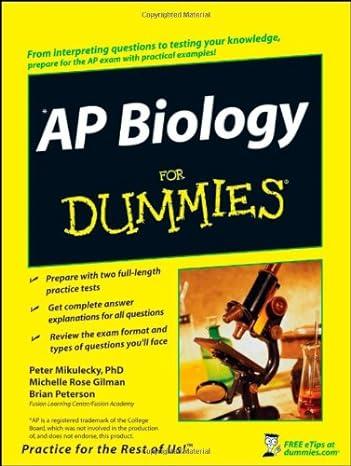 ap biology for dummies 1st edition peter j. mikulecky, michelle rose gilman, brian peterson 0470224878,