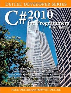 c# 2010 for programmers 4th edition paul j. deitel, harvey m. deitel 0132618206, 978-0132618205