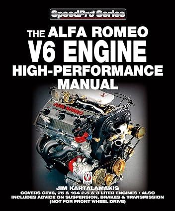the alfa romeo v6 engine high performance manual 1st edition jim kartalamakis 1845840216, 978-1845840211