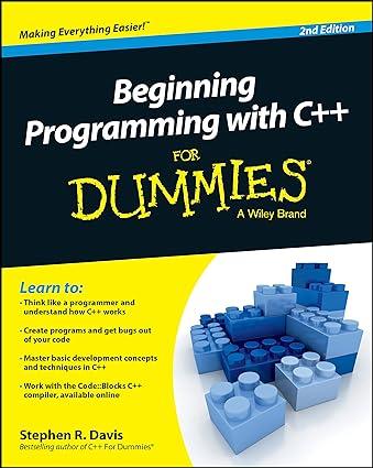 beginning programming with c++ for dummies 2nd edition stephen r. davis 1118823877, 978-1118823873