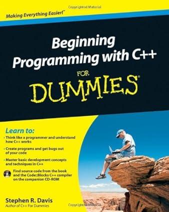 beginning programming with c++ for dummies 1st edition stephen r. davis 0470617977, 978-0470617977