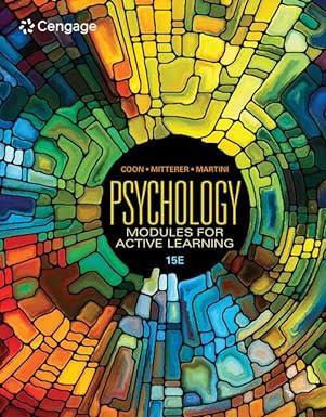 psychology modules for active learning 15th edition dennis coon, john o. mitterer, tanya s. martini