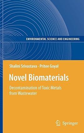 novel biomaterials decontamination of toxic metals from wastewater 2010 edition shalini srivastava, pritee