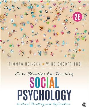 case studies for teaching social psychology critical thinking and application 2nd edition thomas e. heinzen,