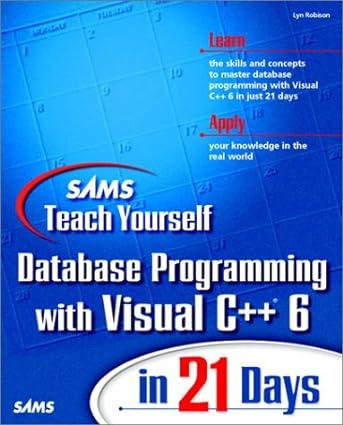 sams teach yourself database programming with visual c++ 6 1st edition lyn robison, lyn robinson 0672313502,