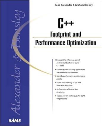 c++ footprint and performance optimization 1st edition rene alexander, g. bensley 0672319047, 978-0672319044